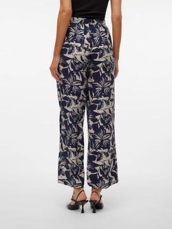Pantalón tobillero con estampado floral Vero Moda Navy Blazer