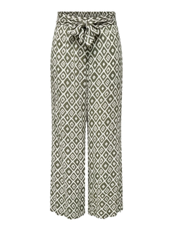 Pantalón tobillero con estampado geométrico Only Balsam Green