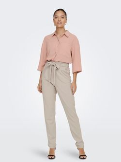 Pantalón vestir con cinturón Jdy Chateau Gray