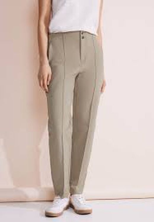 Pantalón vestir con repunte Street One Beige