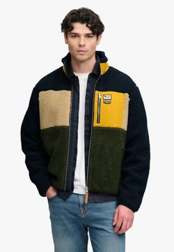 Polar con cremallera tricolor Superdry Eclipse Navy