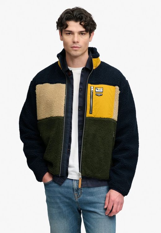 Polar con cremallera tricolor Superdry Eclipse Navy