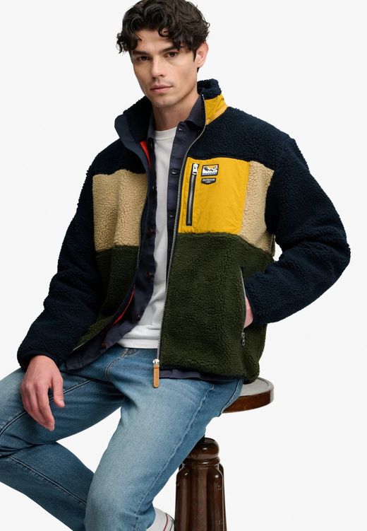 Polar con cremallera tricolor Superdry Eclipse Navy