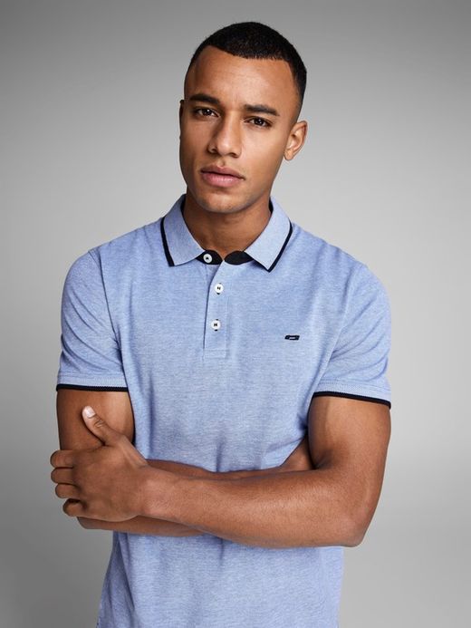 Jack & Jones Bright Cobalt heather pique basic polo