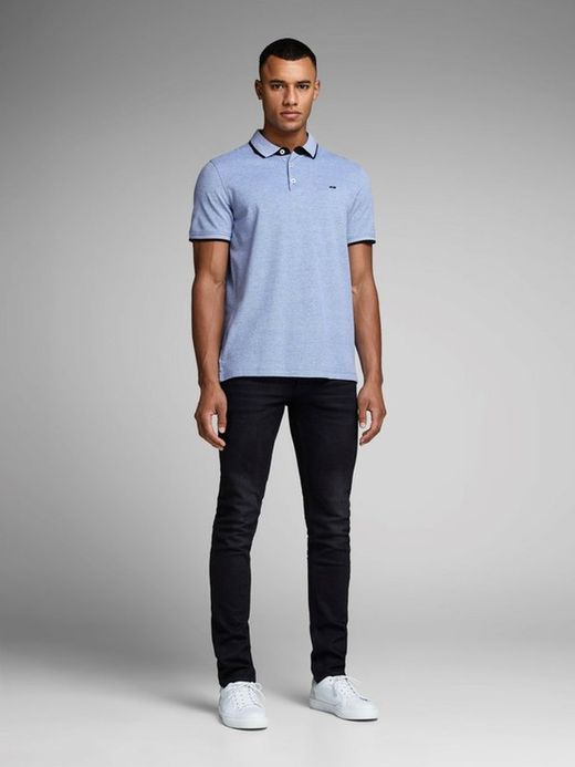 Jack & Jones Bright Cobalt heather pique basic polo