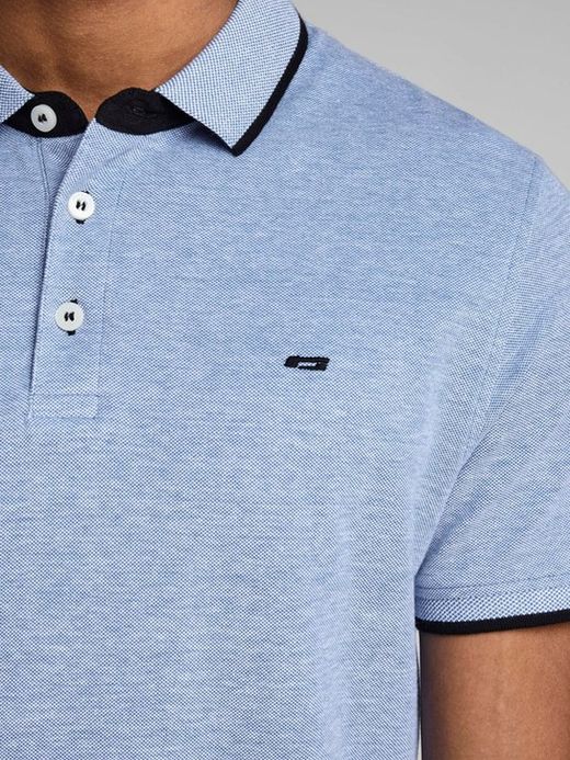 Jack & Jones Bright Cobalt heather pique basic polo