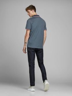 Jack & Jones Denim Blue Heather Pique Basic Polo
