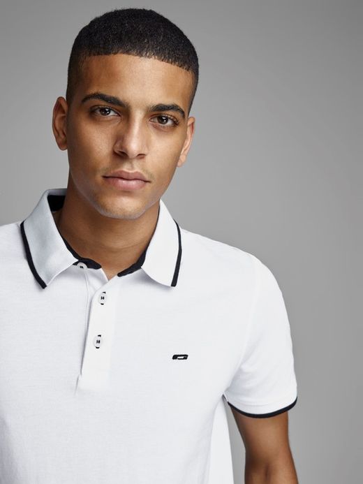 Polo in piquet di erica bianca Jack & Jones