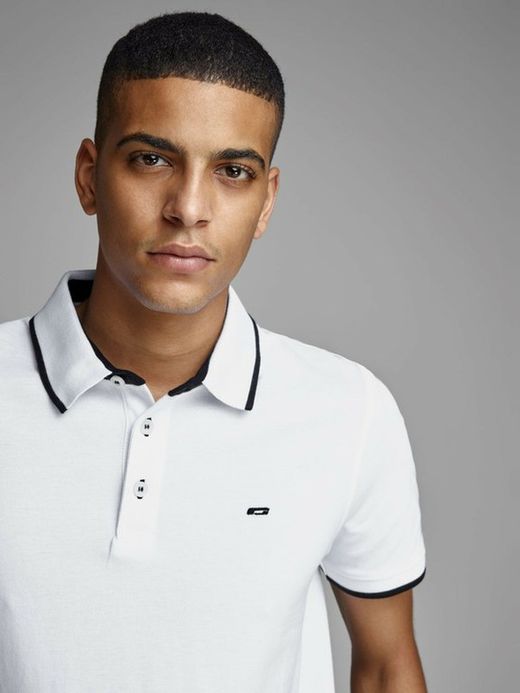 Polo in piquet di erica bianca Jack & Jones