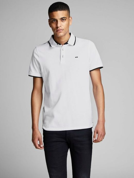 Polo in piquet di erica bianca Jack & Jones