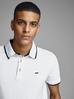 Polo in piquet di erica bianca Jack & Jones