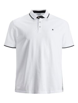 Polo básico piqué jaspeado Plus (Jack & Jones) White