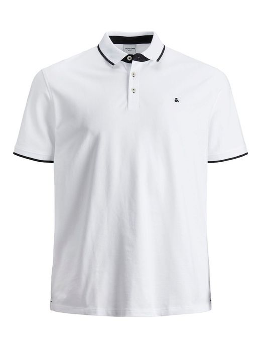 Polo básico piqué jaspeado Plus (Jack & Jones) White