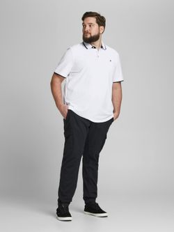 Polo básico piqué jaspeado Plus (Jack & Jones) White