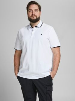 Polo básico piqué jaspeado Plus (Jack & Jones) White