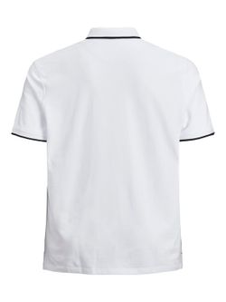 Polo básico piqué jaspeado Plus (Jack & Jones) White