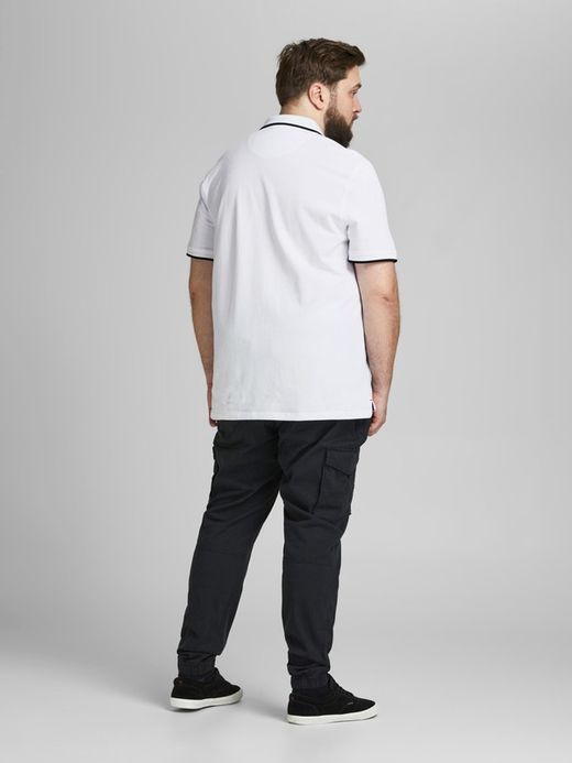 Polo básico piqué jaspeado Plus (Jack & Jones) White