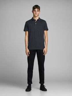 Polo m/c básico piqué Jack & Jones Dark Grey