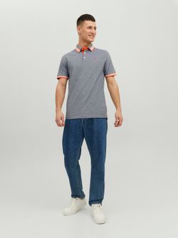 Polo m/c básico piqué Jack & Jones Navy Grit