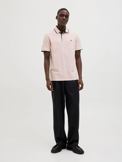 Polo m/c básico piqué ribeteado Jack & Jones Peach Whip