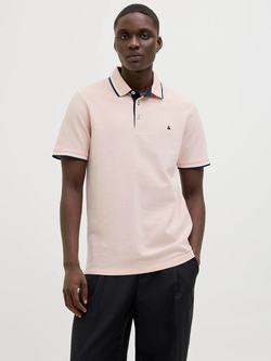 Polo m/c básico piqué ribeteado Jack & Jones Peach Whip