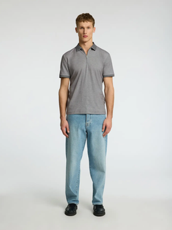 Polo m/c con cremallera jaspeado Selected Medium Grey