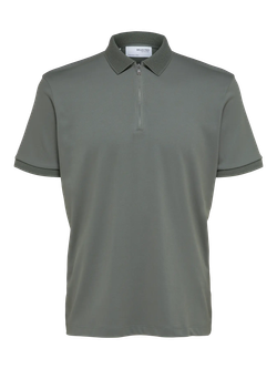 Polo m/c con cremallera Selected Agave Green