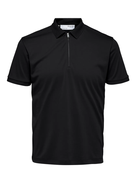 Polo m/c con cremallera Selected Black
