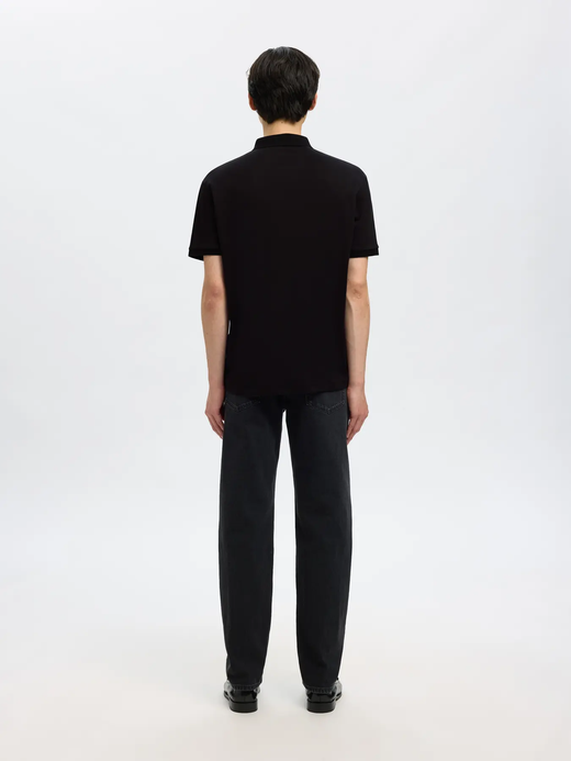 Polo m/c con cremallera Selected Black