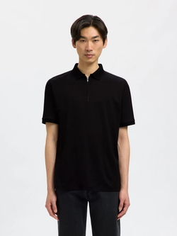 Polo m/c con cremallera Selected Black