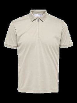 Polo m/c con cremallera Selected Oatmeal