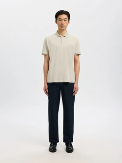 Polo m/c con cremallera Selected Oatmeal