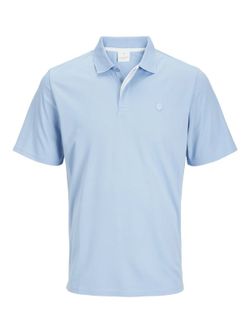 Polo m/c con cuello de punto granulado Jack & Jones Chambray Blue