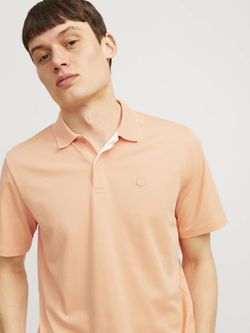 Polo m/c con cuello de punto granulado Jack & Jones Peach Whip