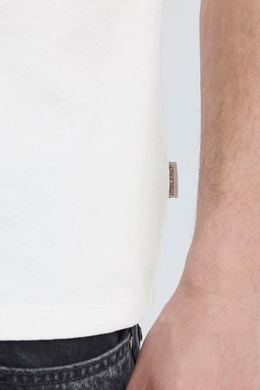 Polo m/c con detalle rombo relieve Blend Of America Off White