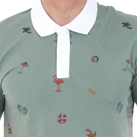 Polo m/c con dibujos Jack & Jones Chinois Green