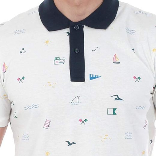 M / c polo shirt with Jack & Jones Cloud Dancer drawings