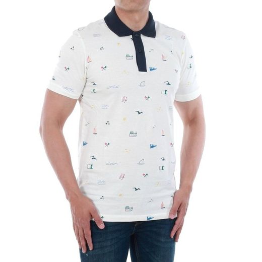 M / c polo shirt with Jack & Jones Cloud Dancer drawings
