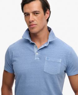 Polo m/c con efecto desgastado Superdry Blue