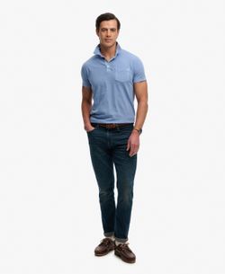 Polo m/c con efecto desgastado Superdry Blue