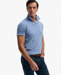Polo m/c con efecto desgastado Superdry Blue