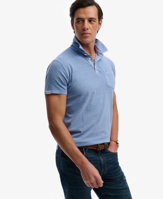 Polo m/c con efecto desgastado Superdry Blue