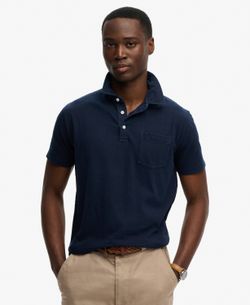 Polo m/c con efecto desgastado Superdry Navy