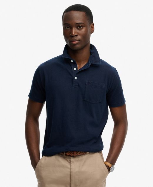 Polo m/c con efecto desgastado Superdry Navy