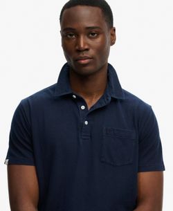 Polo m/c con efecto desgastado Superdry Navy