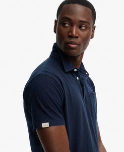 Polo m/c con efecto desgastado Superdry Navy