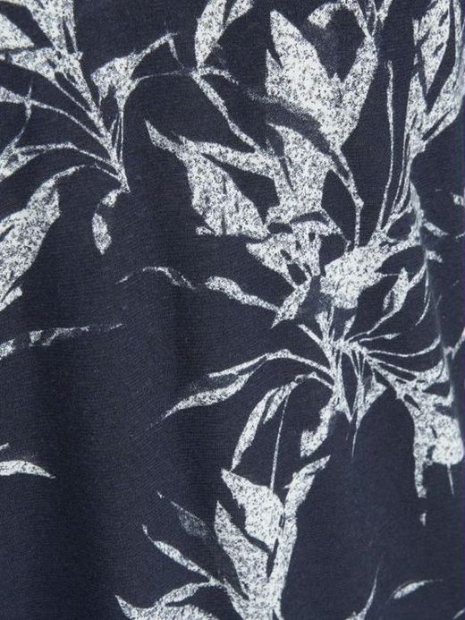 Polo m/c con estampado hojas tropicales Jack & Jones Navy Blazer