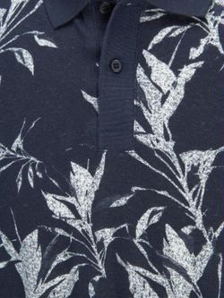 Polo m/c con estampado hojas tropicales Jack & Jones Navy Blazer
