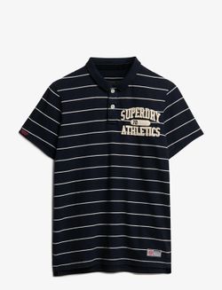 Polo m/c con rayas marineras Superdry Eclipse Navy