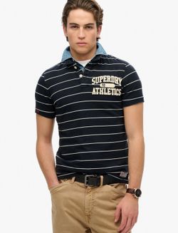 Polo m/c con rayas marineras Superdry Eclipse Navy